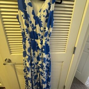 Blue and White Floral Dress